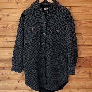 Rachel Comey Oversized Shirt Coat X-SMALL Gray Black fits more like Medium